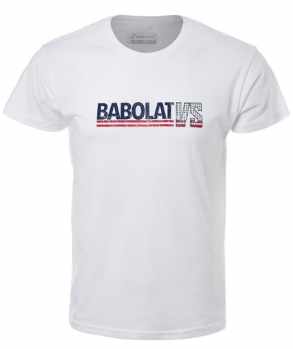 Tenisové tričko Babolat Exercise Vintage Tee 4MP20443-1000 biele Tenisové tričko Babolat Exercise Vintage Tee 4MP20443-1000 biele