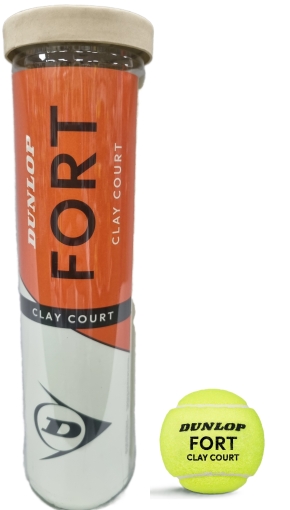 Tenisové lopty Dunlop Fort CLAY COURT 4 v dóze Tenisové lopty Dunlop Fort CLAY COURT 4 v dóze