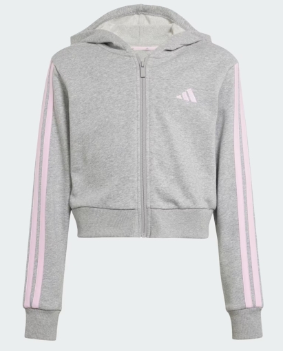 Dievčenská mikina Adidas Essentials Full-Zip Hoodie Kids JJ0949 šedá Dievčenská mikina Adidas Essentials Full-Zip Hoodie Kids JJ0949 šedá