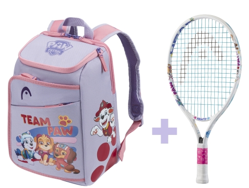 Tenisový set  Tlapková patrola Head Paw 19 biela+ Kids Backpack Paw Patrol