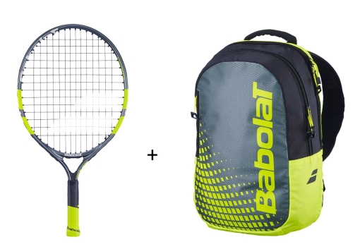 Tenisový set Babolat - Carlitos 19 + Backpack Kids žltý