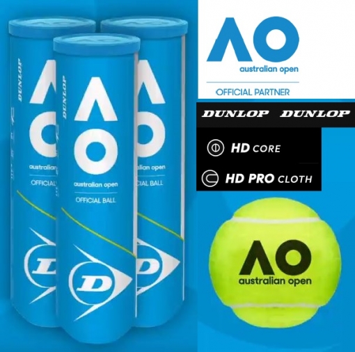 Tenisové lopty Dunlop AUSTRALIAN OPEN 4 v doze Tenisové lopty Dunlop AUSTRALIAN OPEN 4 v doze