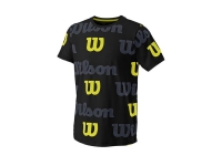 Detské tričko Wilson All Over Logo Tech Tee WRA807302 čierne