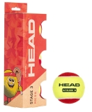Detské tenisové loptičky HEAD STAGE 3 RED
