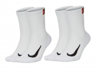 Tenisové ponožky Nike Multiplier Crew Tennis Socks 2 páry SK0118-100 biele